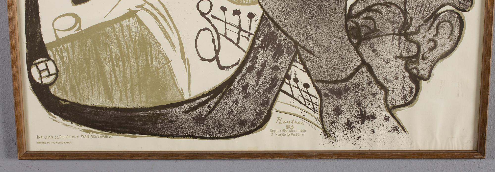 HENRI DE TOULOUSE-LAUTREC, efter, affisch, Holland, 1900-tal.