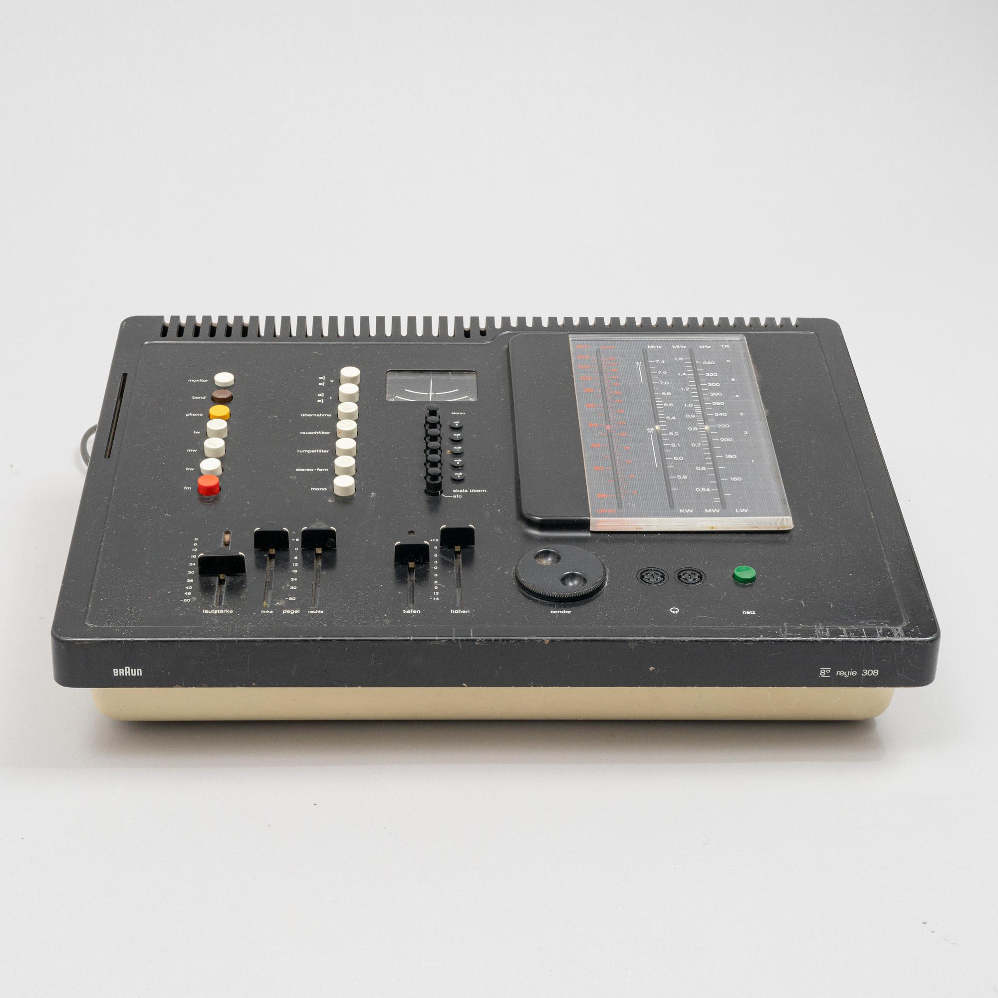 Dieter Rams, stereoutrustning, 5 delar, Braun, Tyskland 1970-tal.