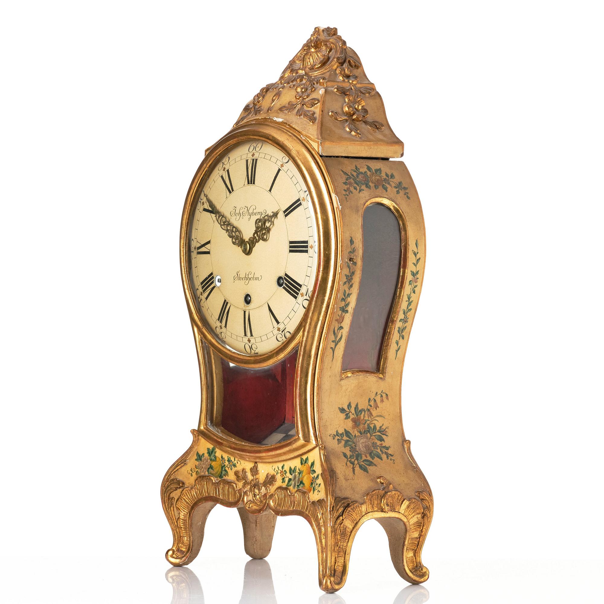 A Swedish Rococo bracket clock by J Nyberg (master in Stockholm 1787-1801).