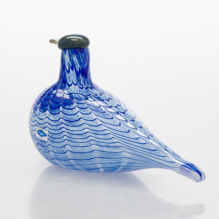 Oiva Toikka, glasfågel, "Blue Bird", signerad O. Toikka, Nuutajärvi.
