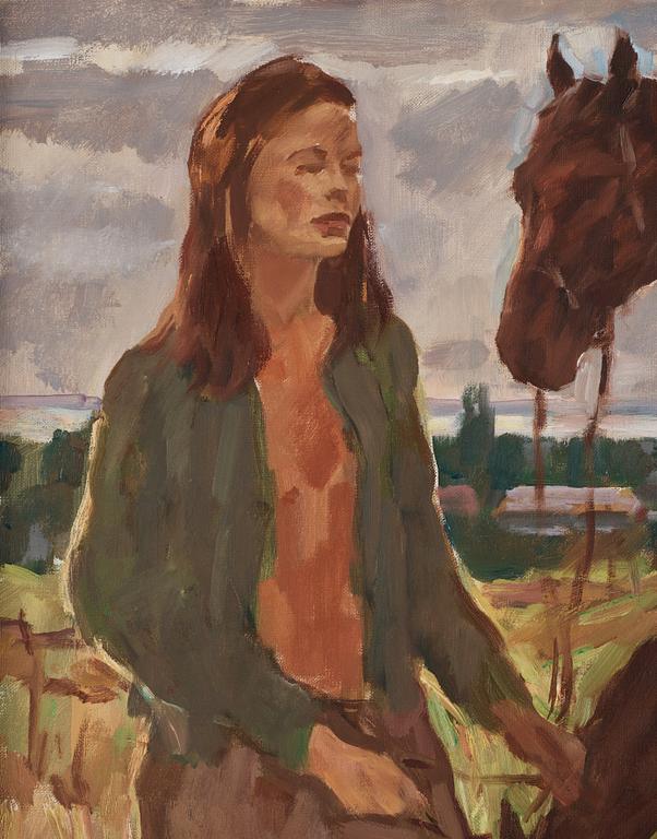 Lotte Laserstein, Young Woman with Horses (Öland).