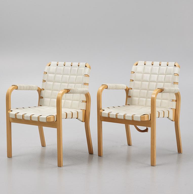 Alvar Aalto, six model 45 armchairs, Artek, Finladn, 1960's/70's.