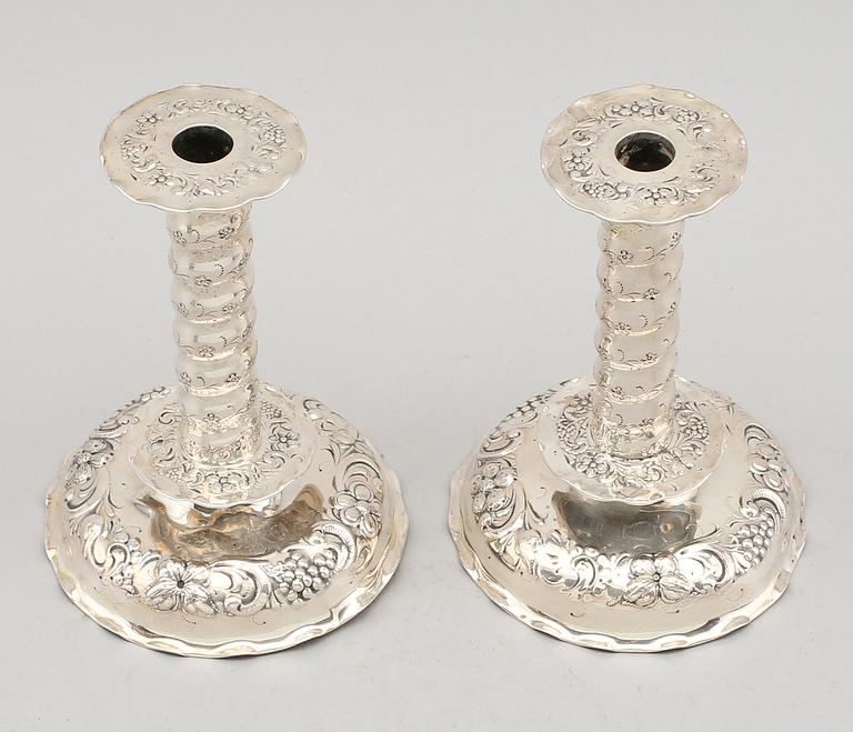 LJUSSTAKAR, 1 par, silver, Tesi, Göteborg 1948.