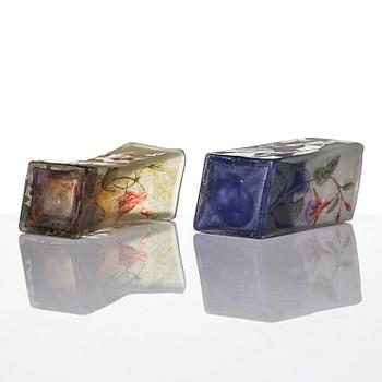 Daum Frères, a set of two Art Nouveau cameo glass vases, Nancy, France.
