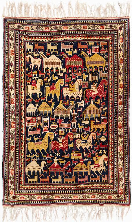 Matta, Old Afghanistan "War rug", ca 181 x 77 cm.