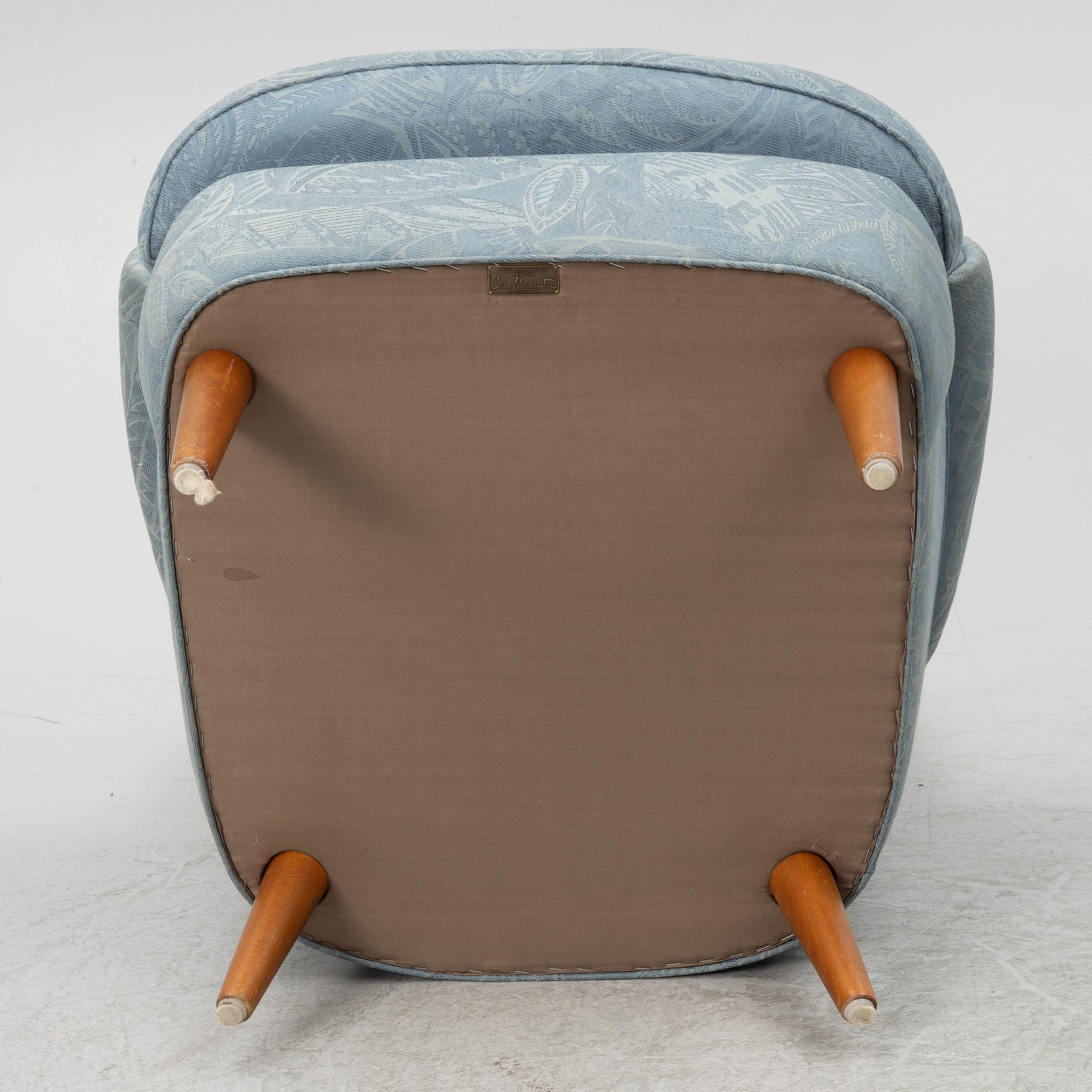 Carl Malmsten, a pair of easy chairs, OH Sjögren, end of the 20th century.