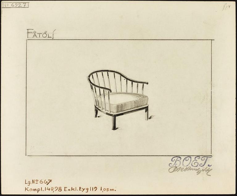 Otto Schulz, a pair of armchairs, Boet, Gothenburg 1930s-40s.