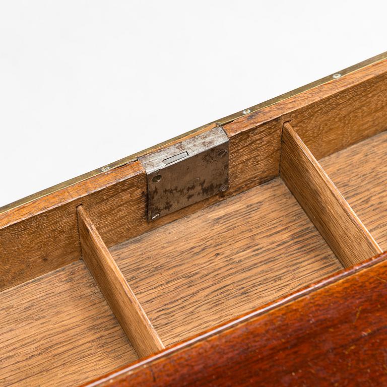 An early 19th century late Gustavian mahogany veneered table.