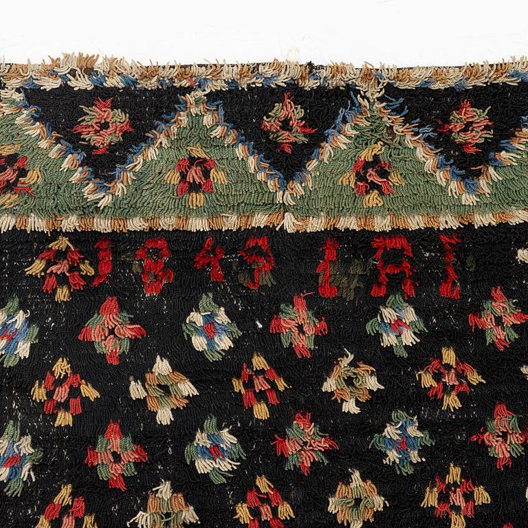 A Knotted pile (rya), c. 200 x 140 cm, Finland, dated 1849.