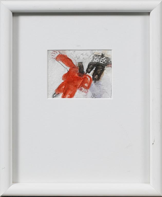 BIRGIT BROMS, blandteknik/collage, monogramsignerad.