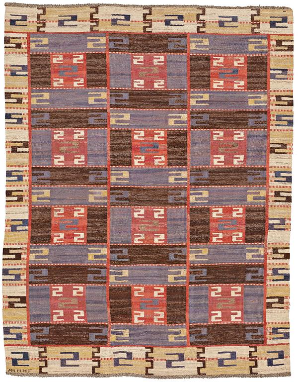 Märta Måås-Fjetterström, MATTA, "Blå Esset", rölakan, ca 248,5 x 191,5  cm, signerad AB MMF.