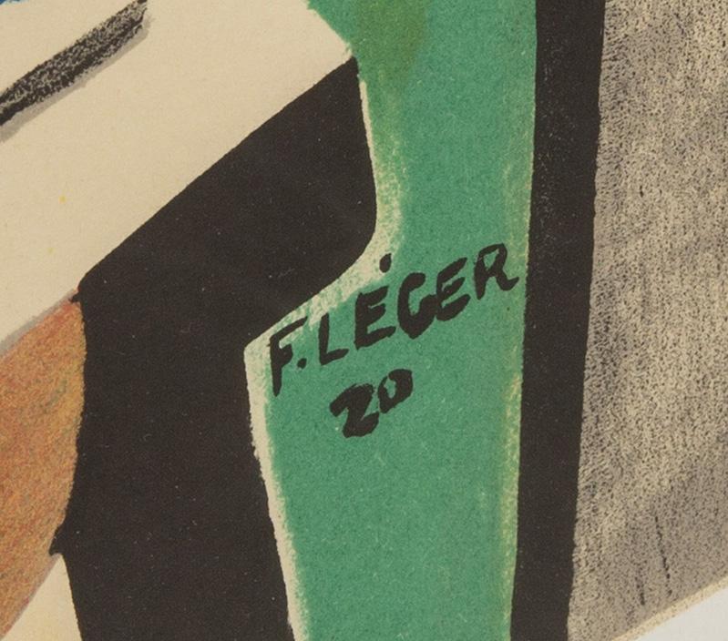 FERNAND LÉGER, utställningsaffisch. Litografiskt tryck. "Leger Berggruen & CIE 70 rue de I'Université Paris 7 été 1975.