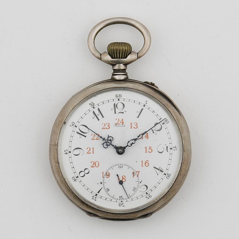 HERRFICKUR, silver, Halda Fickurfabrik, numrerad 1467. Boetten stämplad år 1895. Vikt ca 94 gram.