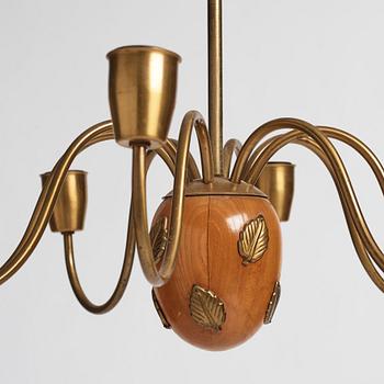 Hans Bergström, a pair of ceiling lamps, model '10/8', ateljé Lyktan, Sweden 1940-50s.