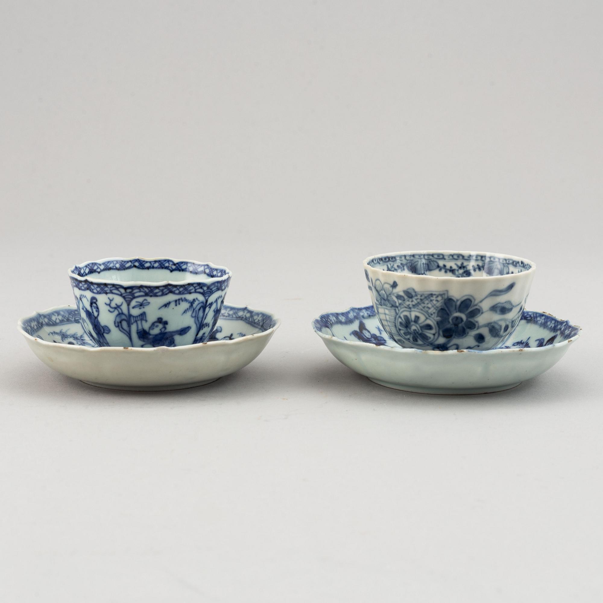 A group of blue and white porcelain, Qing dynasty, 18/19th Century.