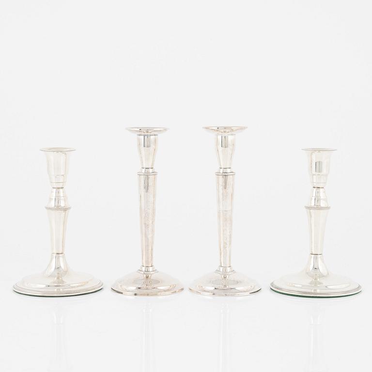 Two pair of silver candlesticks, including TESI, Gothenburg, 1969.