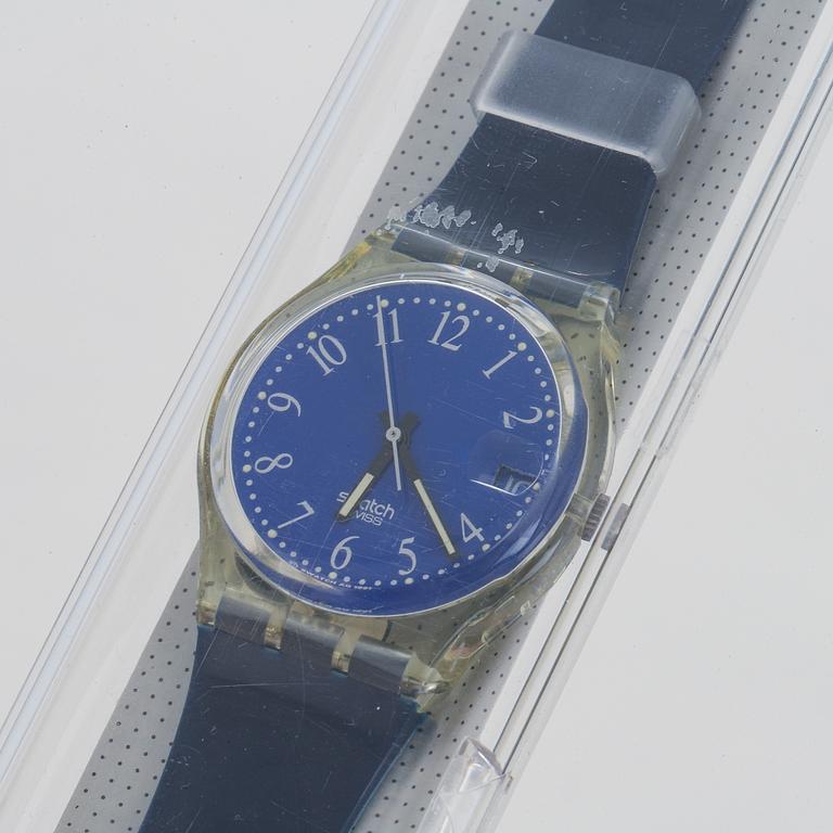 Swatch, Blu-Lui, wristwatch, 34 mm.