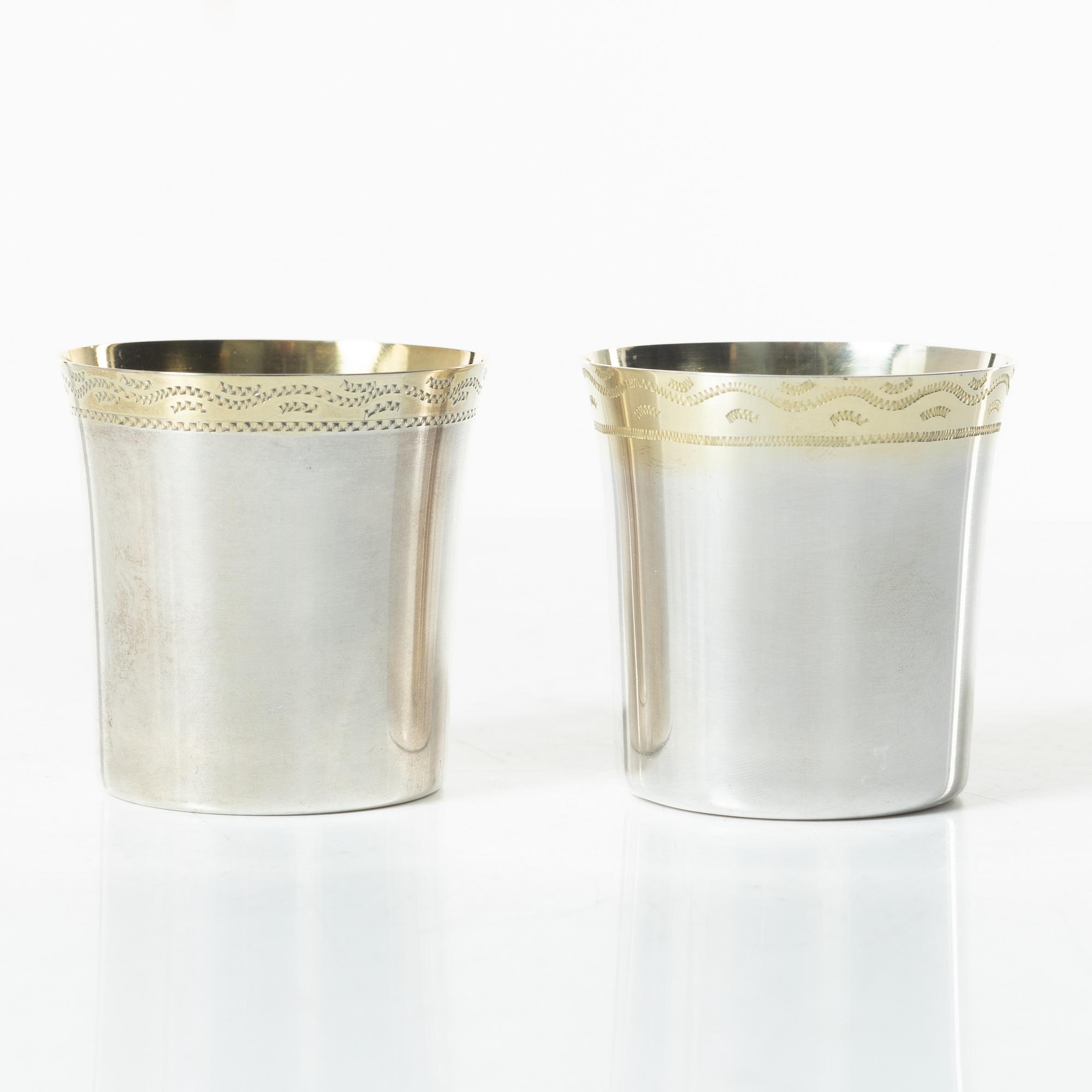 Twelve Swedish silver cups, mark of CG Hallberg and GAB, Stockholm 1959-1963.