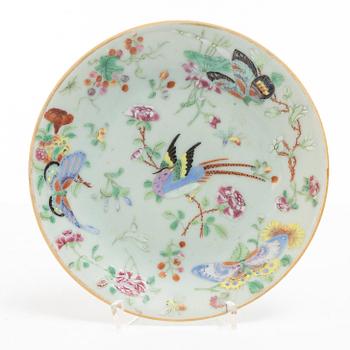 Three Canton porcelain plates, China, second half of the 19th century.