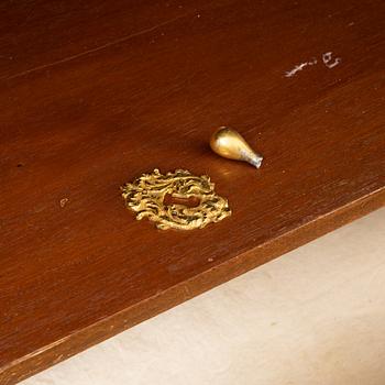 A burr alder, elm, and gilt-brass mounted late Baroque cabinet, first part of the 18th century.