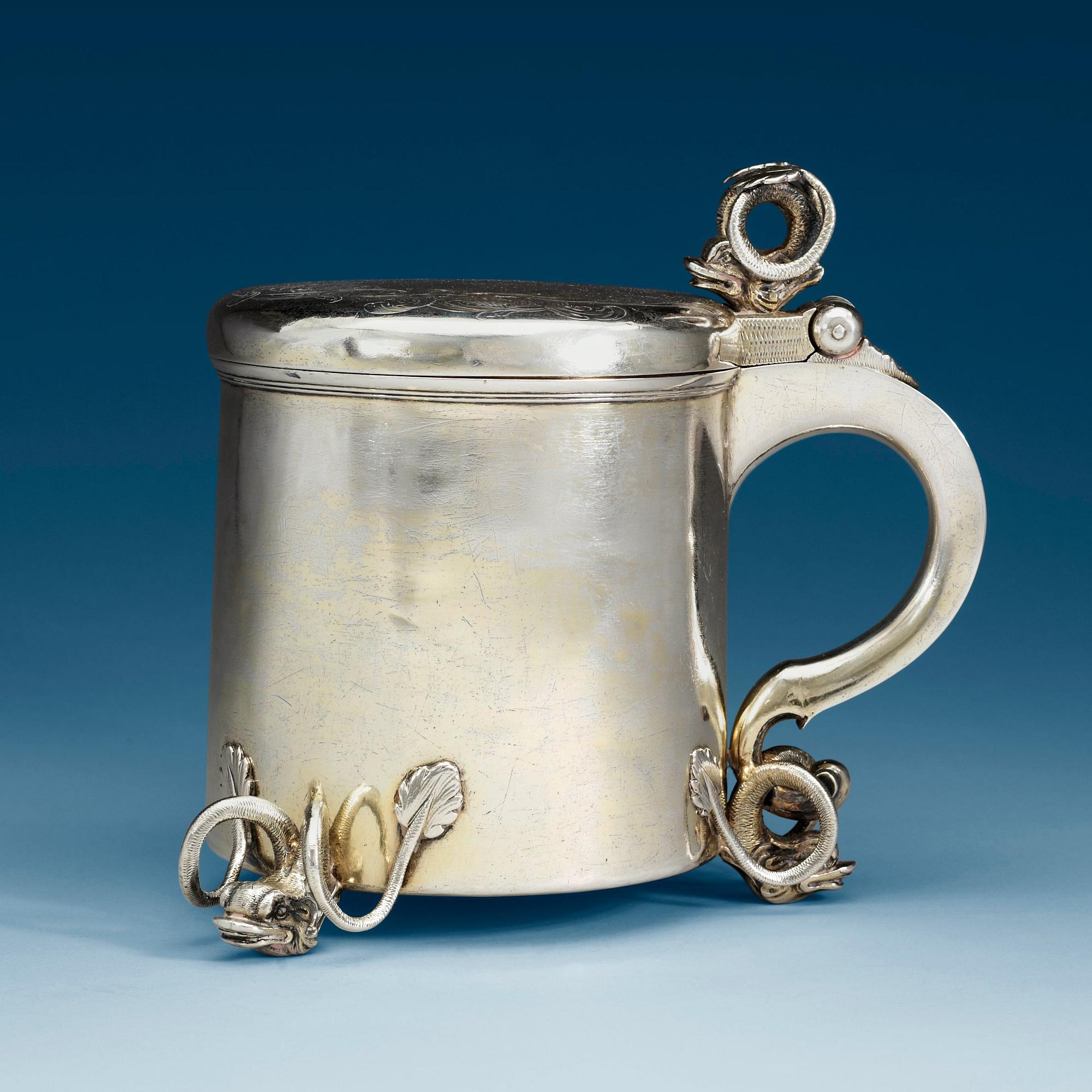DRYCKESKANNA, av Jörgen Stilche, Köpenhamn 1671. Barock.