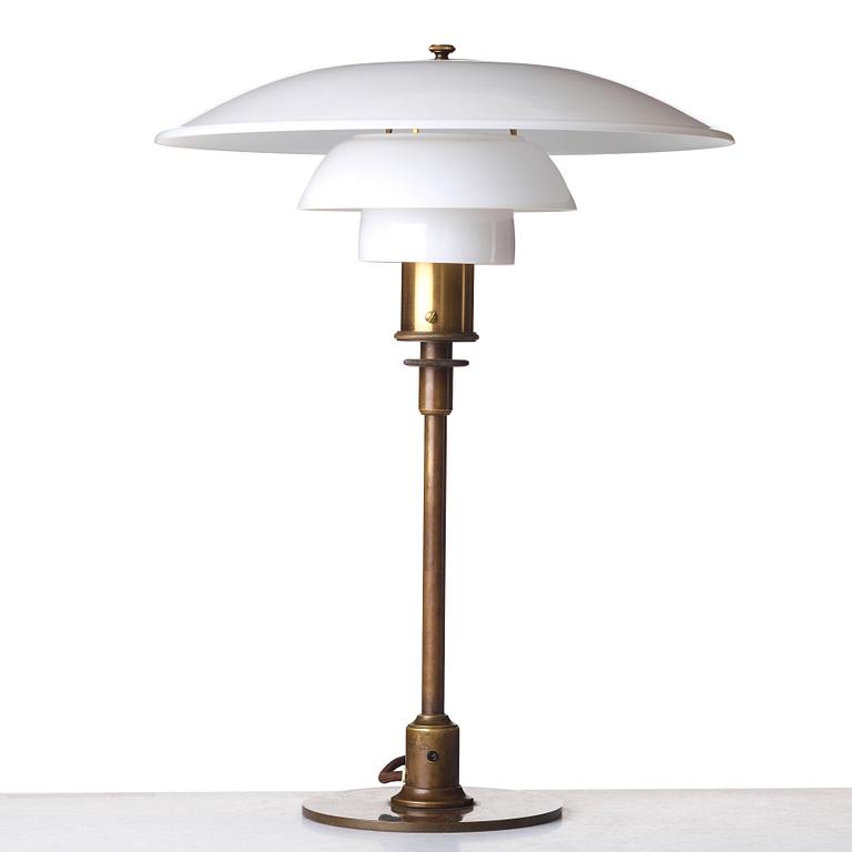 Poul Henningsen, a patinated brass PH 4/3 table lamp, Louis Poulsen Denmark.