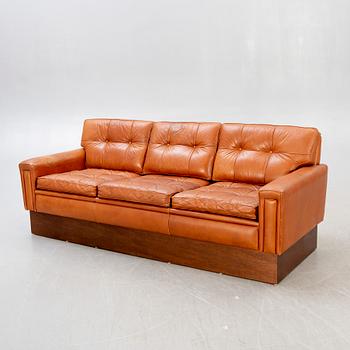 A leather sofa second half of the 20th century.