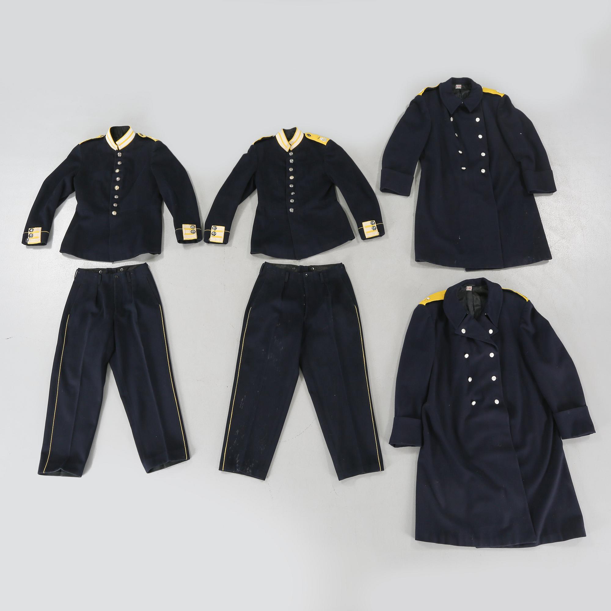 Four uniforms for the swedish army, model 1886.