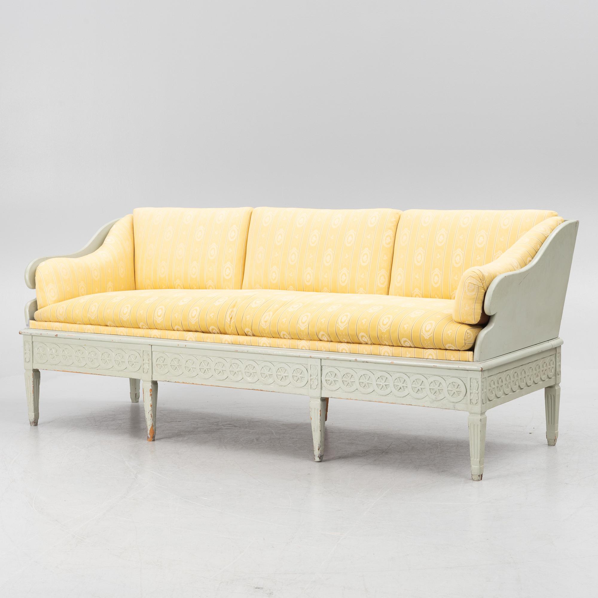 A Gustavian style sofa, 19th century.