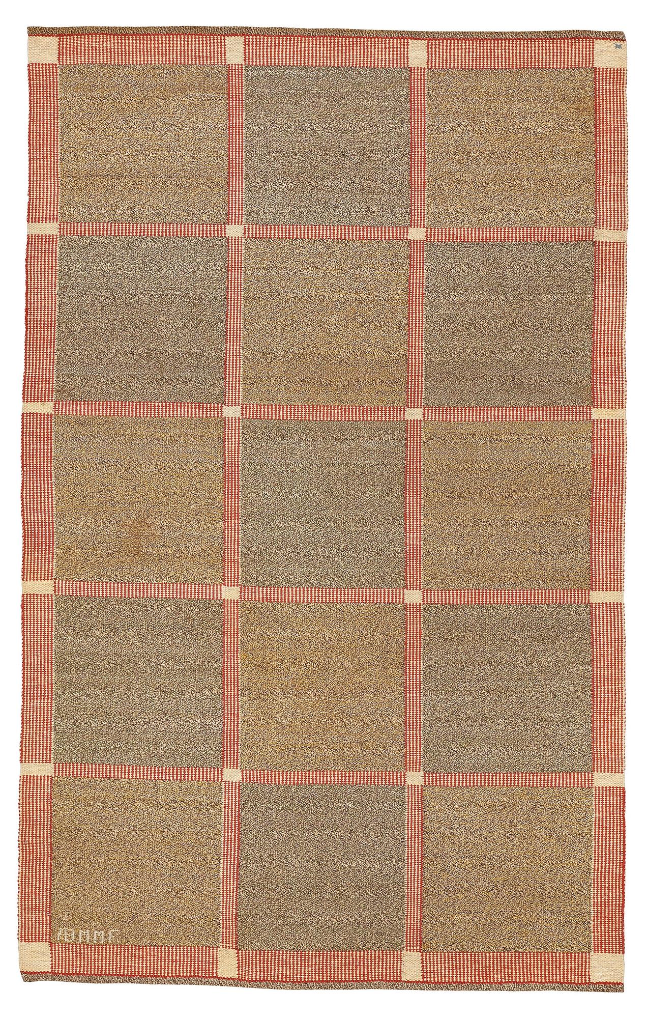 Märta Måås-Fjetterström, A CARPET, "Effsingen", flat weave, ca 250 x 156,5 cm, signed AB MMF.