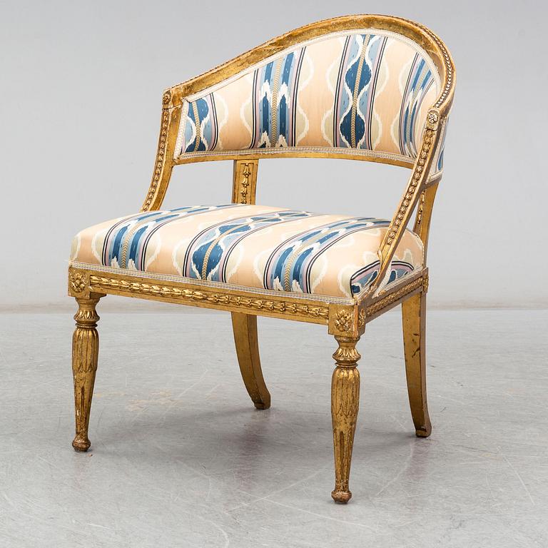 A late Gustavian armchair, circa 1800.