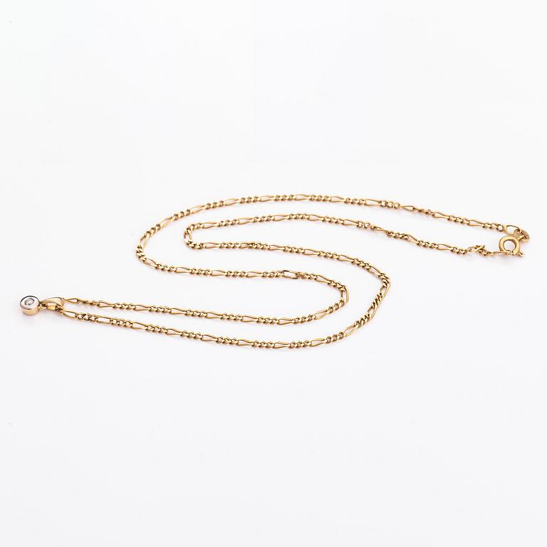 HALSBAND, 18K guld, diamant ca 0.11 ct.