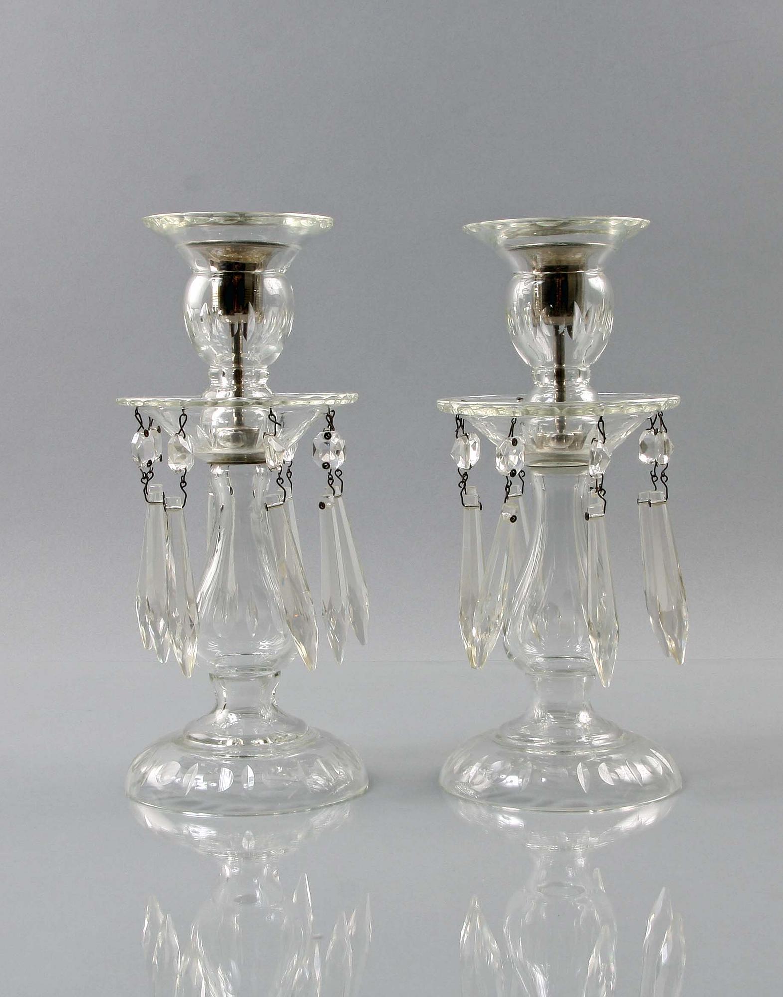 LJUSSTAKAR, ett par, glas.