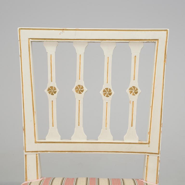 A pair of Swedish Gustavian chairs by Anders Andersson, signed AAS, Lindome from around year 1800.