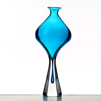 Vicke Lindstrand, a unique glass vase, Kosta, Sweden 1950's.