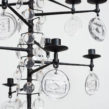 Erik Höglund, a twelve lights chandelier, Boda, Sweden ca 1960.