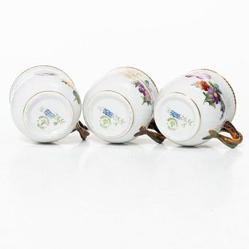 Royal Copenhagen, six cream cups, "Sachsisk Blomst", Denmark, 1889 - 1922.