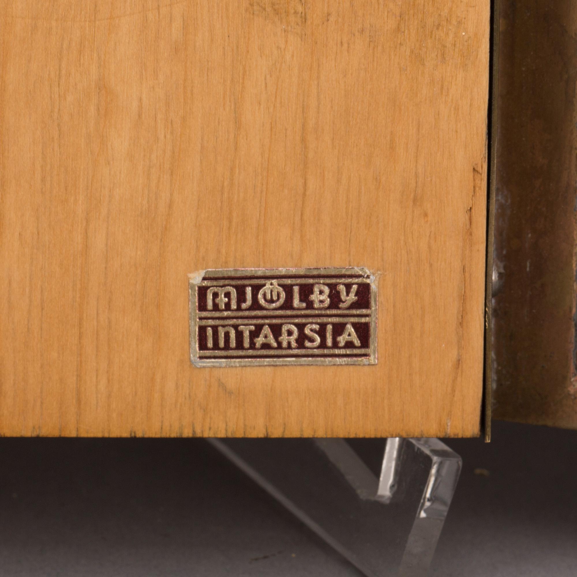 VÄGGLAMPETTER, ett par Mjölby Intarsia, 1900-talets mitt.