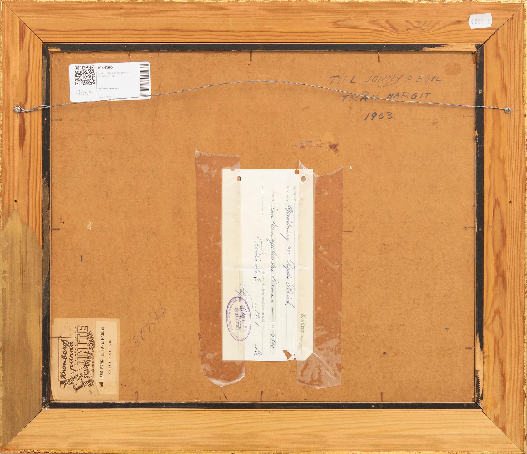 Agda Holst, Landskap med byggnader.