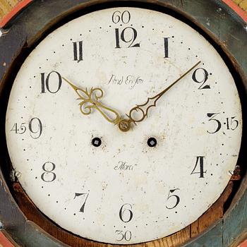 A Swedish folk art longcase clock from Hälsingland, dated 1812.