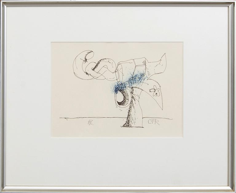 Carl Fredrik Reuterswärd, a signed lithograph.
