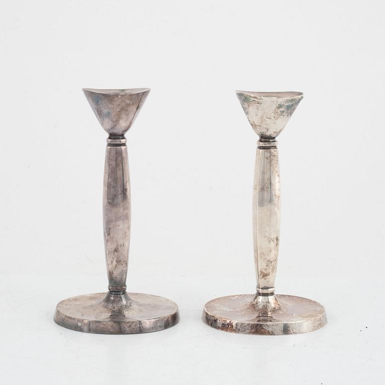 Ljusstakar, 4 st, silver, bl.a. GAB Eskilstuna, 1976.