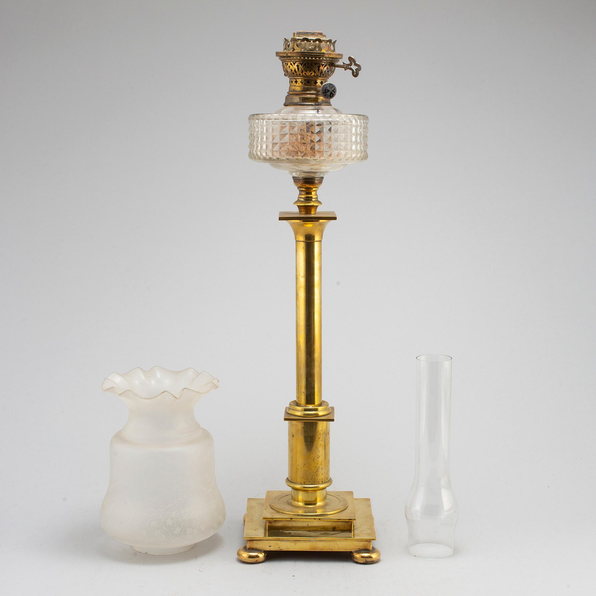 FOTOGENLAMPA, mässing, sent 1800-tal.