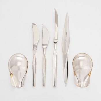 Tapio Wirkkala, hopeaesineitä, 6 kpl, Kultakeskus, Hämeenlinna 1961-1971.