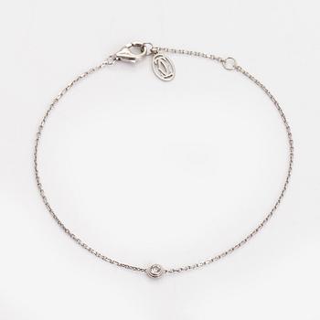 Cartier, an 18K white gold 'd'Amour' bracelet with a diamond, ca. 0.04 ct.