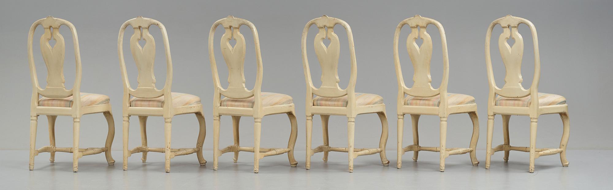 Six Swedish 1770's chairs.