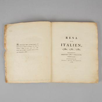 Extremely rare first edition of ”Journey to Italy” (1786).