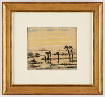 Carl Fredrik Hill, Landscape with palms and a tree.