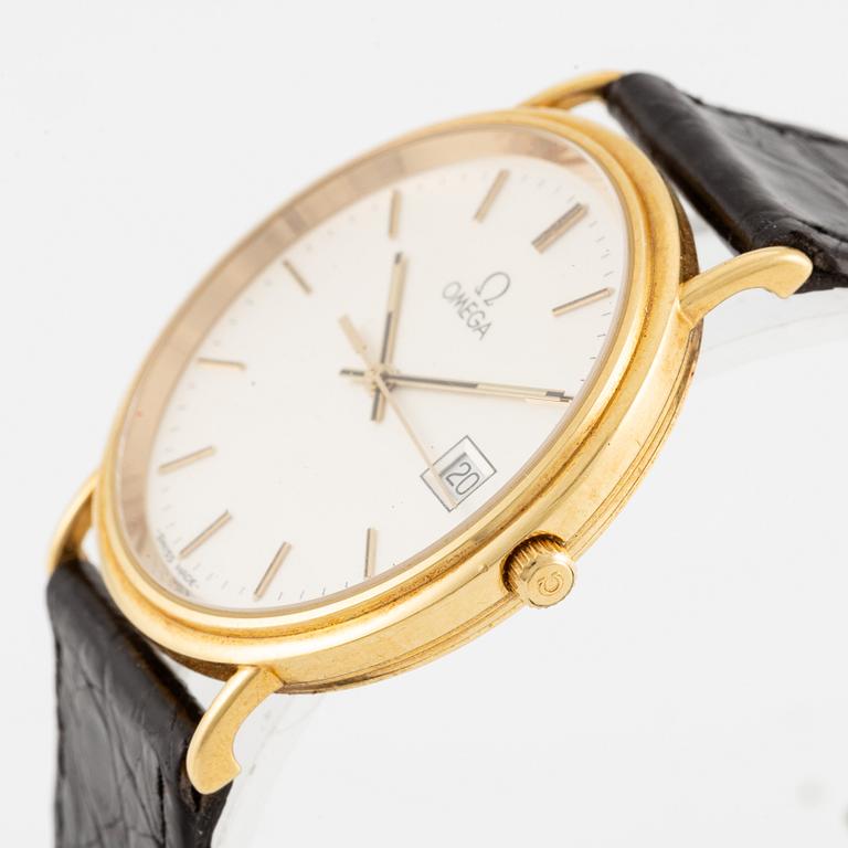 Omega, 18K gold, Seamaster, Jubilee, wristwatch, 32.5 mm.