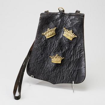 A Swedish cavelry leather bag model 1814.